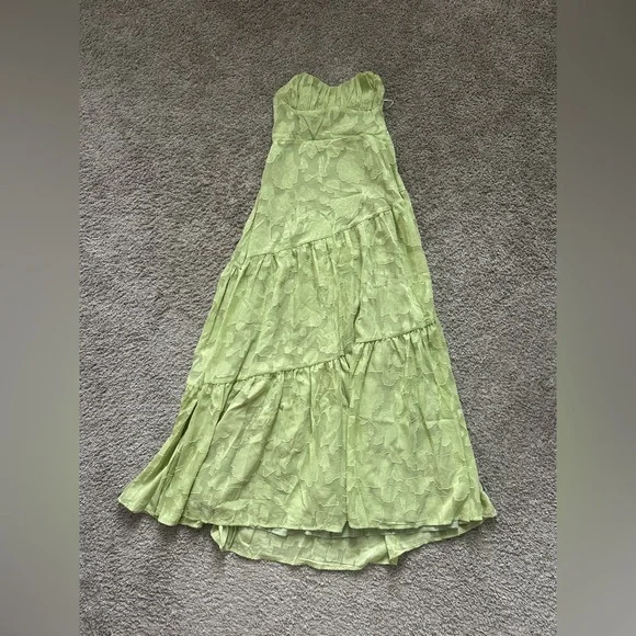 Hello Molly Strapless Maxi Dress Sage Green - Picture 4 of 6